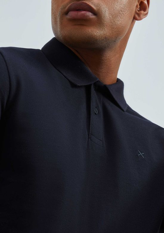 Foto do produto: Camisa Polo Masculina Manga Longa Em Piquet - Preto