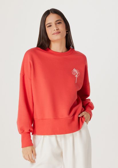 Moletom best sale feminino vermelho