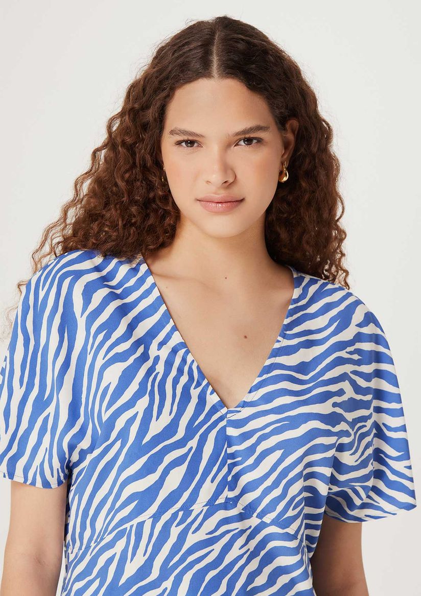 Blusa animal print online azul