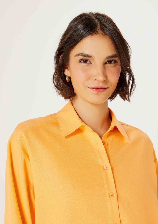 Foto do produto: Camisa Feminina Manga Longa Ampla - Laranja