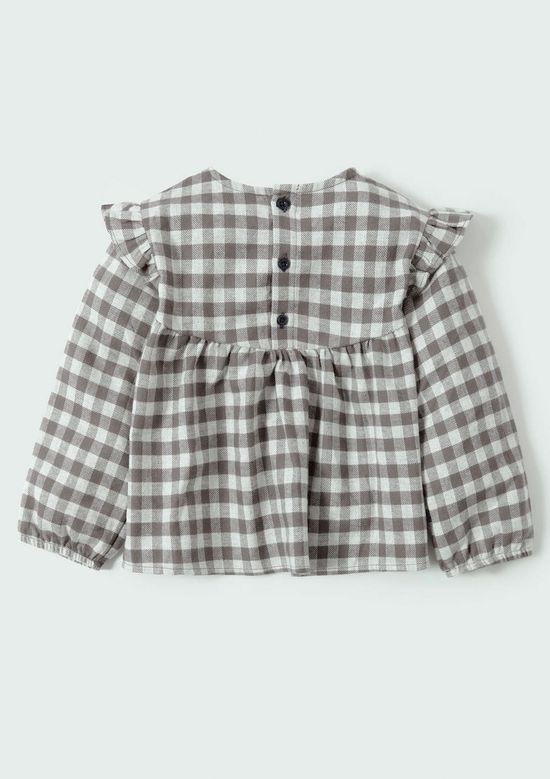 Foto do produto: Bata Infantil Menina Toddler Em Xadrez - Cinza