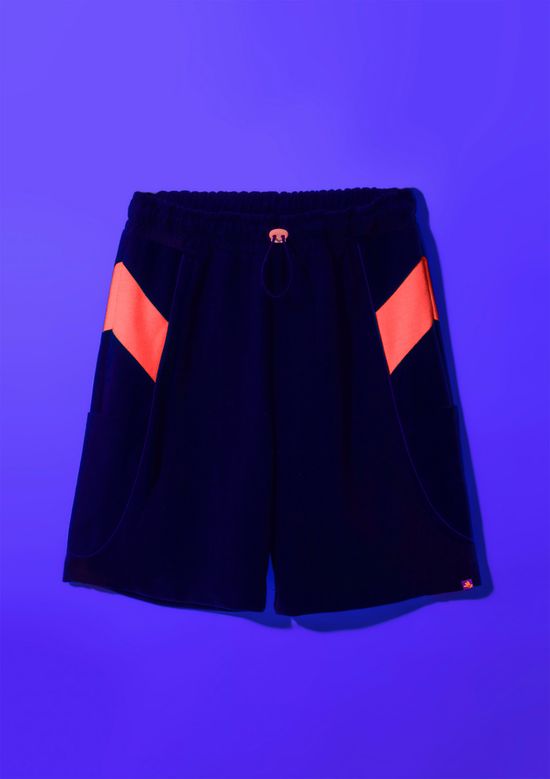 Foto do produto: Bermuda Infantil Menino Em Moletinho Neon - Preto