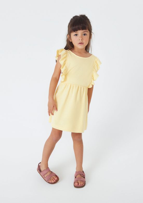 Foto do produto: Vestido Curto Infantil Toddler Com Babados - Amarelo