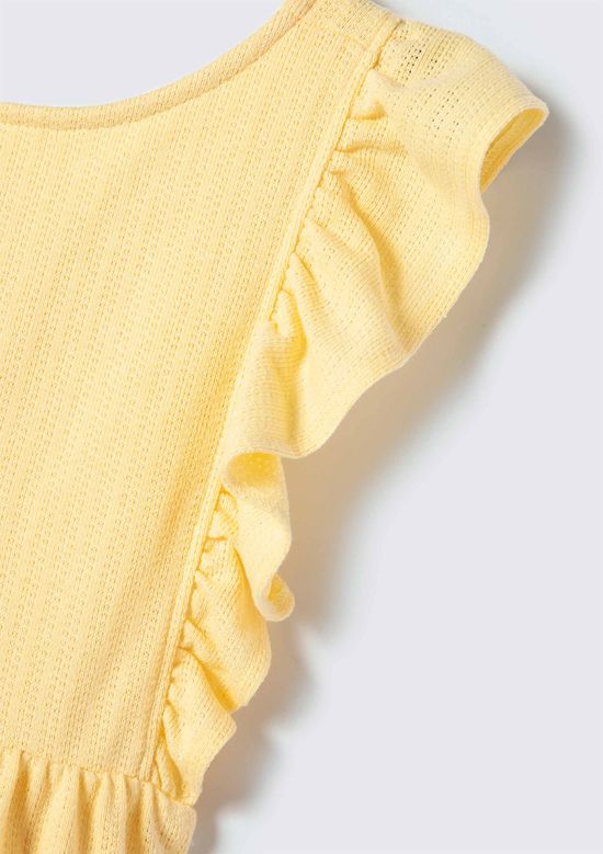 Foto do produto: Vestido Curto Infantil Toddler Com Babados - Amarelo