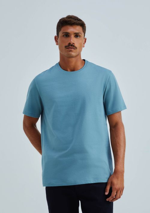 Camiseta Básica Masculina Comfort Super Cotton - Azul