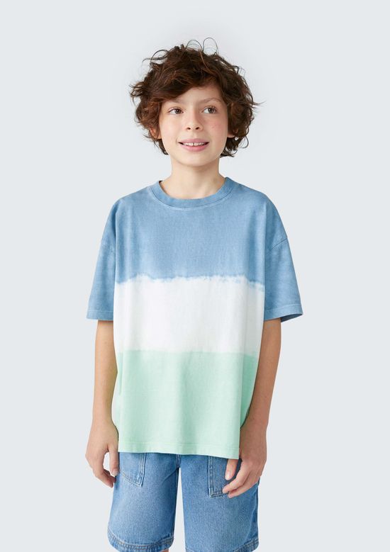 Foto do produto: Camiseta Infantil Menino Manga Curta Tie Dye - Azul