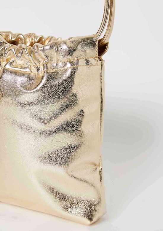 Foto do produto: Bolsa Tiracolo Feminina Pequena Metalizada - Dourado