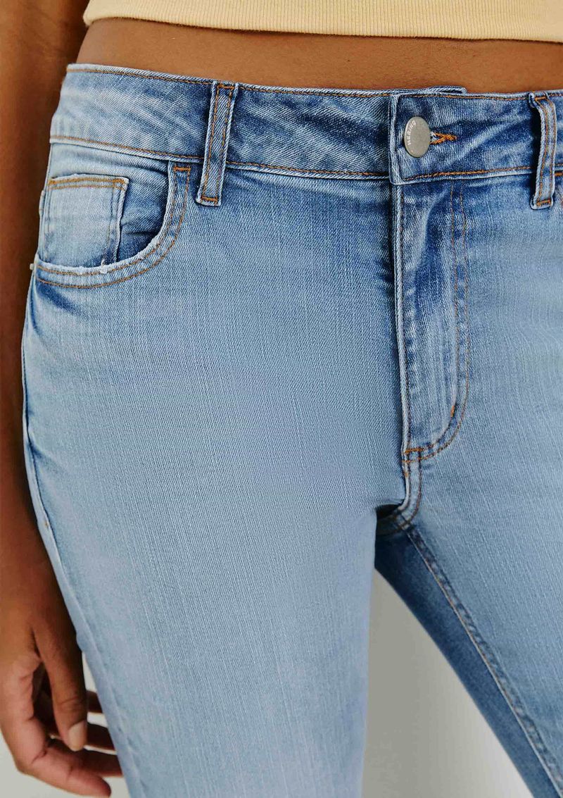 GENERICO Jeans ajustados de cintura alta para mujer- azul