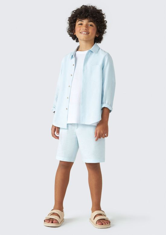 Foto do produto: Camisa Infantil Menino Manga Longa Regular - Azul