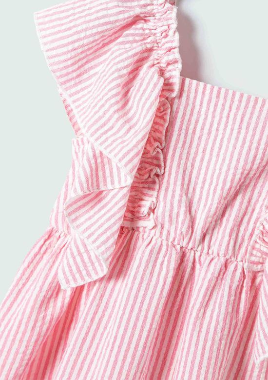 Foto do produto: Vestido Infantil Toddler Listrado Com Babados - Rosa