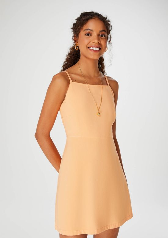 Foto do produto: Vestido Curto Com Alças E Costas Abertas - Laranja