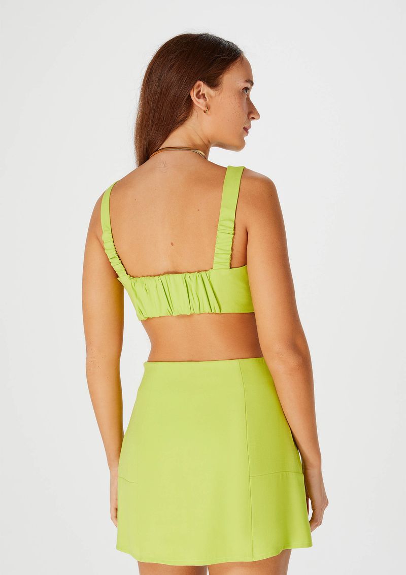 Top Cropped Feminino Decote V - Verde