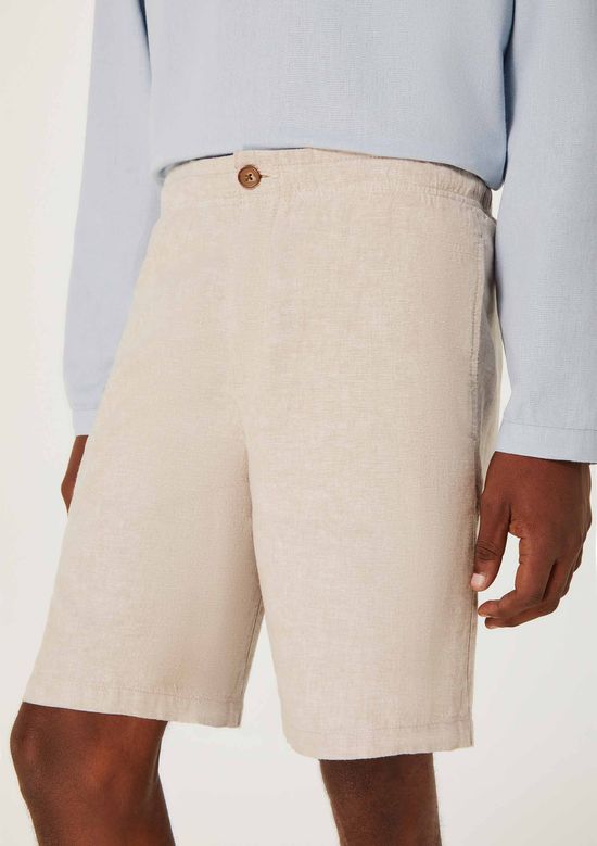 Foto do produto: Bermuda Masculina Fio Tinto Em Linho - Bege