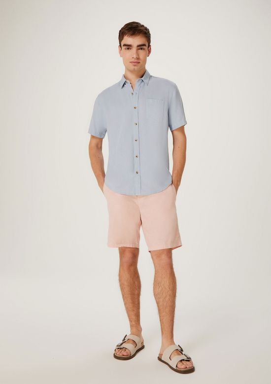 Foto do produto: Bermuda Masculina Fio Tinto Em Linho - Rosa