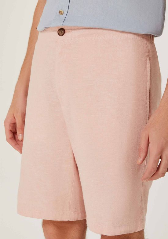 Foto do produto: Bermuda Masculina Fio Tinto Em Linho - Rosa
