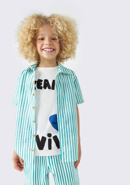 Foto do produto: Camisa Infantil Menino Listrada Fábula - Verde