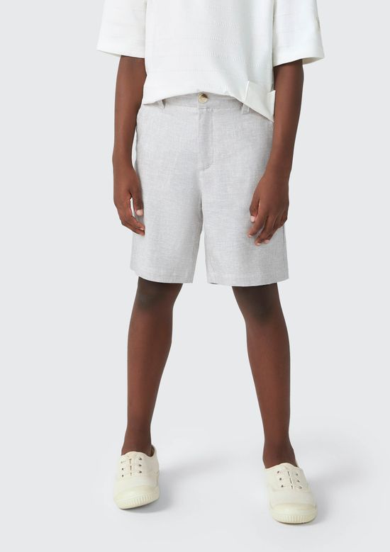 Foto do produto: Bermuda Social Infantil Menino Com Linho - Cinza