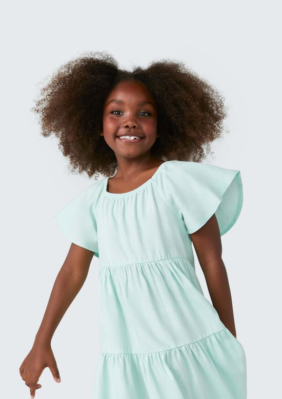 Foto do produto: Vestido Infantil Com Linho - Verde