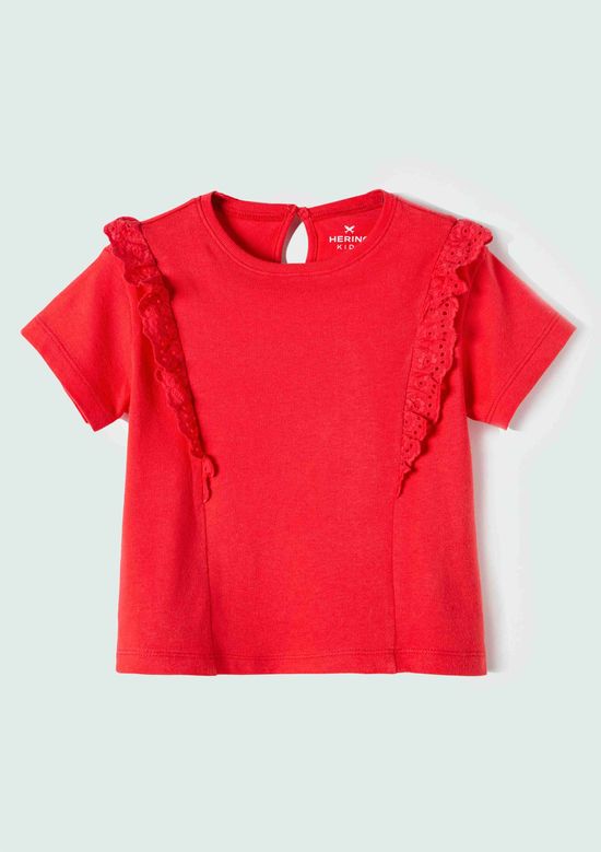 Foto do produto: Blusa Infantil Menina Toddler Com Laise - Vermelho