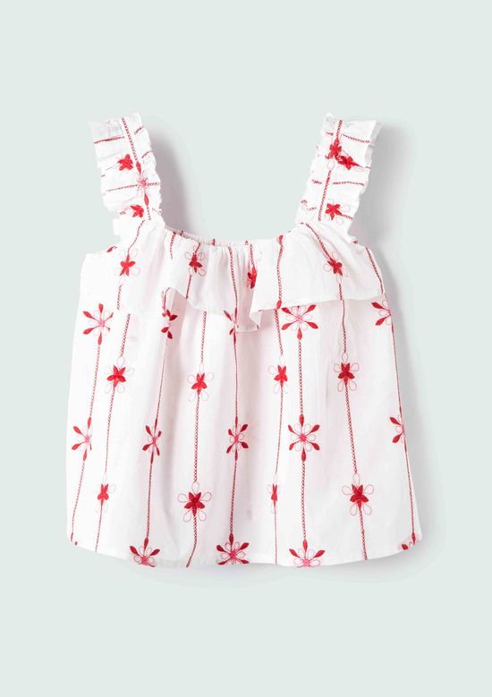 Foto do produto: Blusa Regata Infantil Menina Toddler Com Babados - Off White