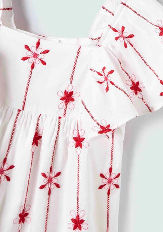 Foto do produto: Vestido Infantil Toddler Com Babado E Bordado - Off White