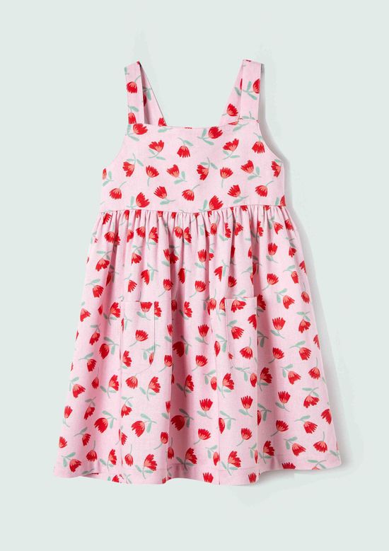 Foto do produto: Vestido Infantil Toddler Com Laços E Bolso - Rosa