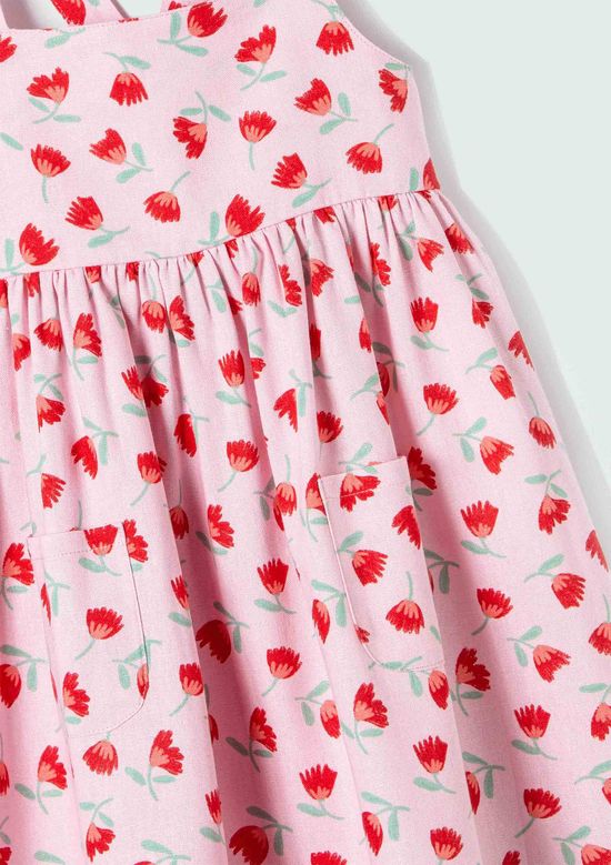 Foto do produto: Vestido Infantil Toddler Com Laços E Bolso - Rosa