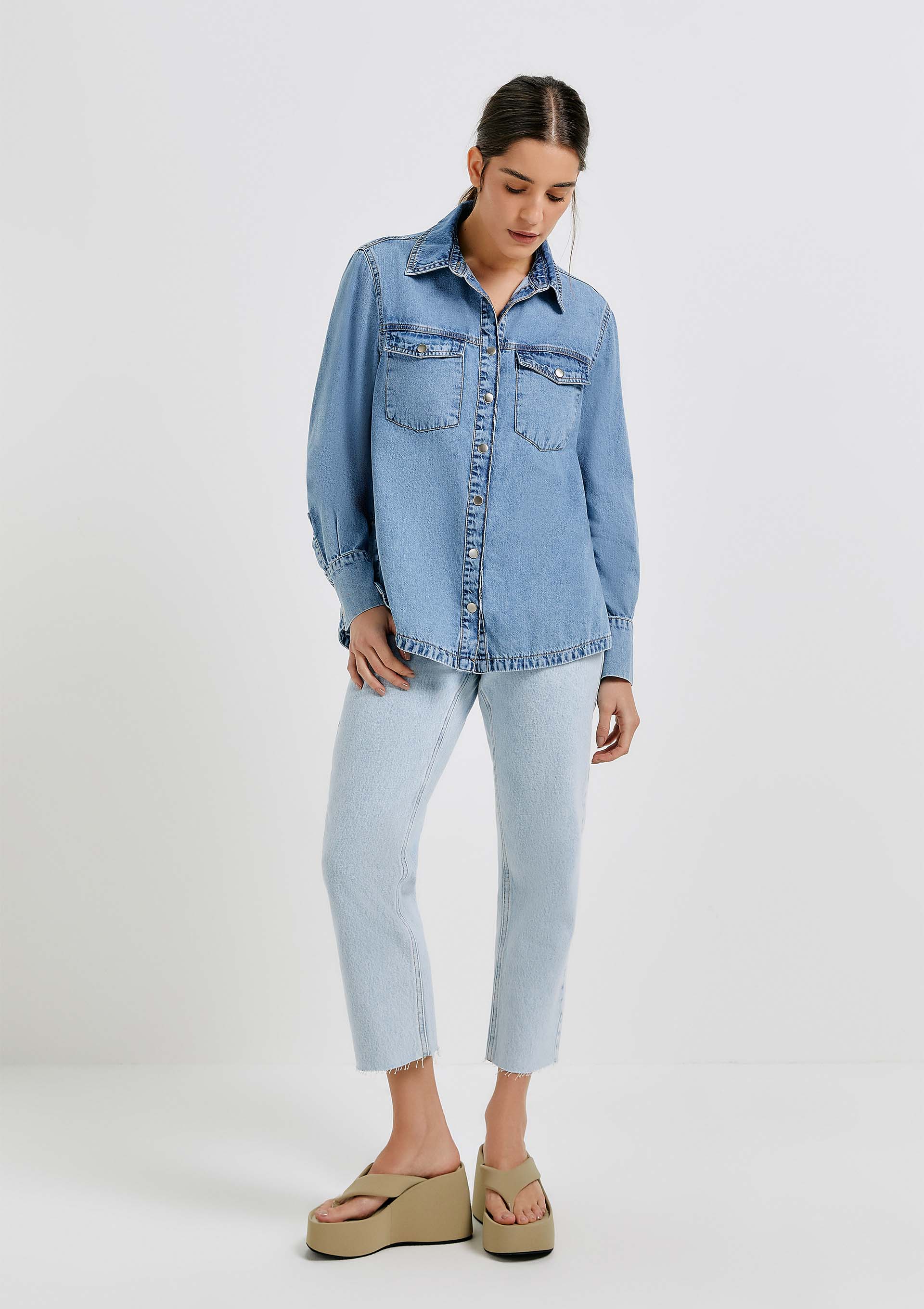 Camisa jeans 2024 feminina zara