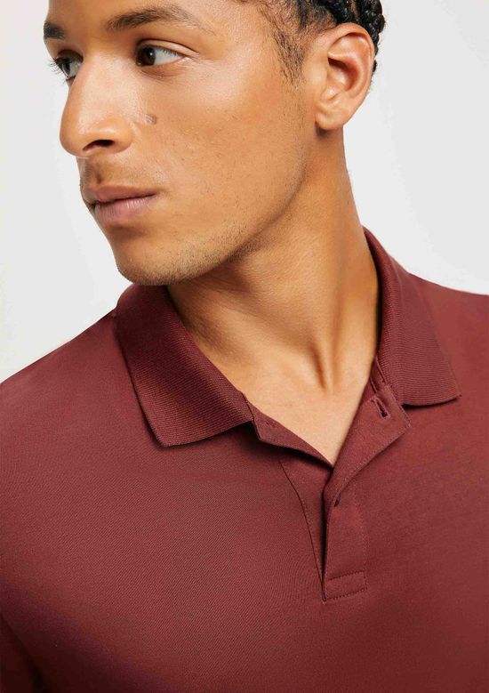 Foto do produto: Camisa Polo Básica Masculina Manga Curta Pima - Vinho