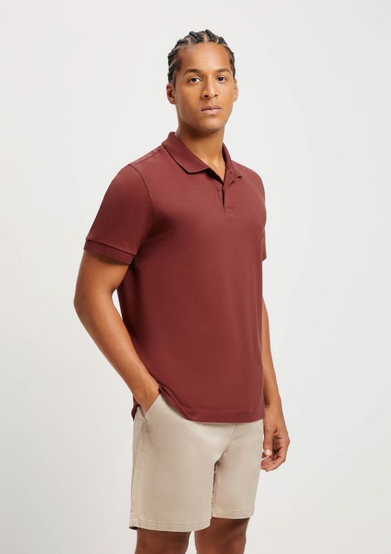 Foto do produto: Camisa Polo Básica Masculina Manga Curta Pima - Vinho