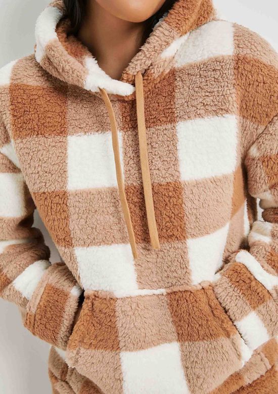 Foto do produto: Pijama Longo Feminino Com Blusão - Marrom