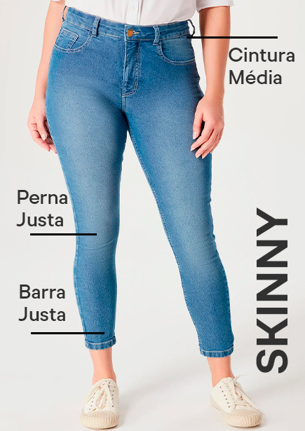 Calça Jeans Feminina Skinny Destroyed Super Stretch Jeans